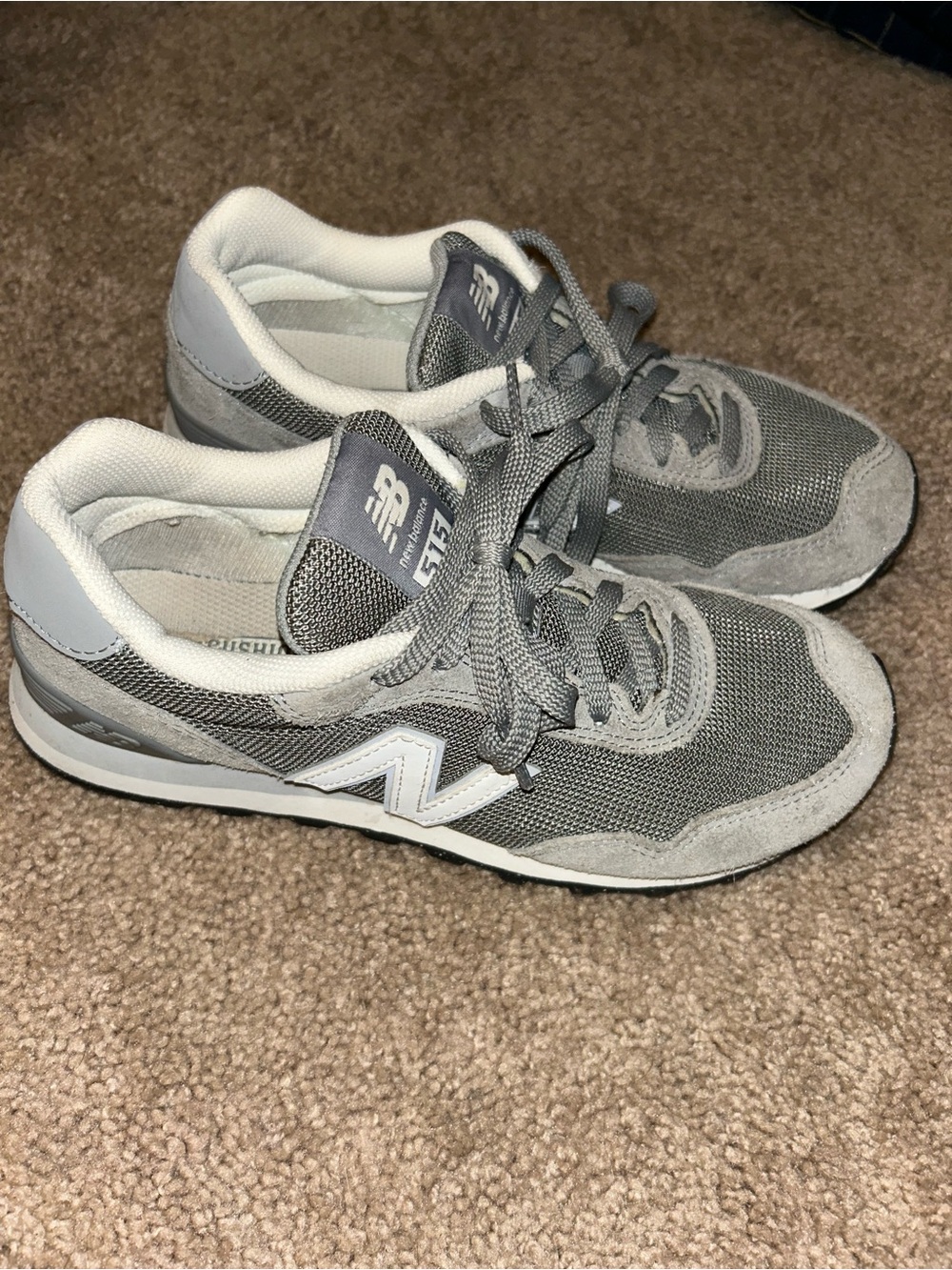New Balance Gray Mesh & Suede Lace-Up Sneakers